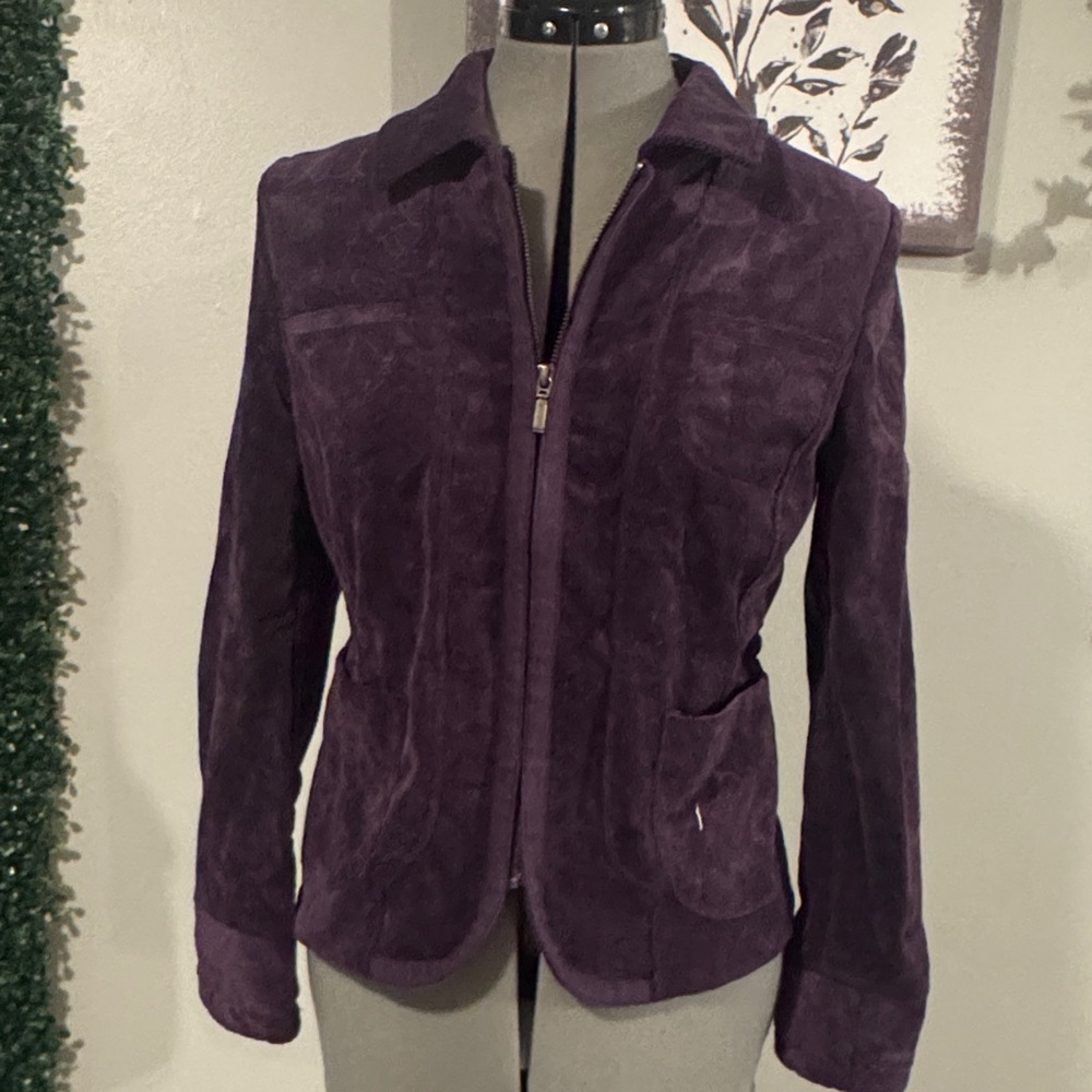 Chico's Rich Purple Suede Blazer